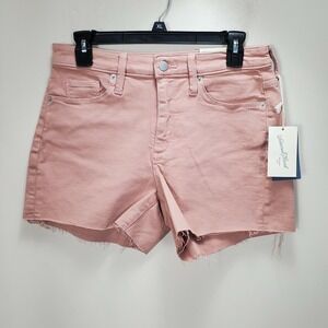 Universal Thread high rise midi vintage rose pink shorts zip fly pockets sz 6